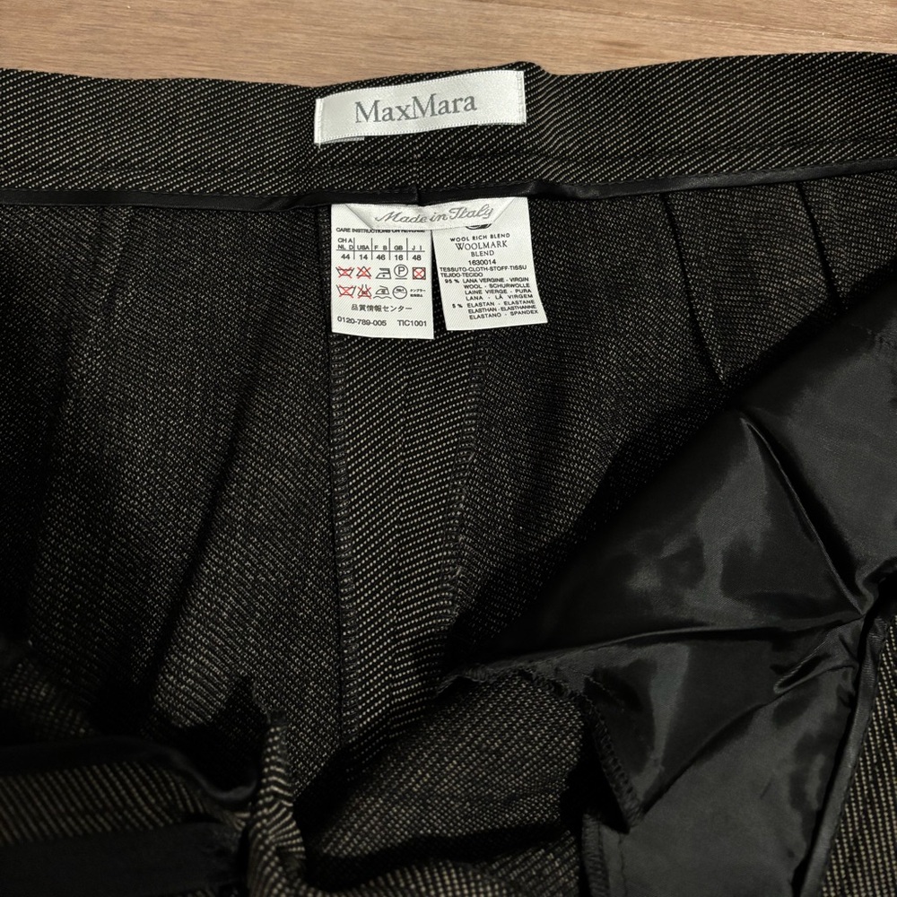 MaxMara Striped Work Pants / Suit Pants / Trousers size 14 black and Tan - Picture 6 of 11